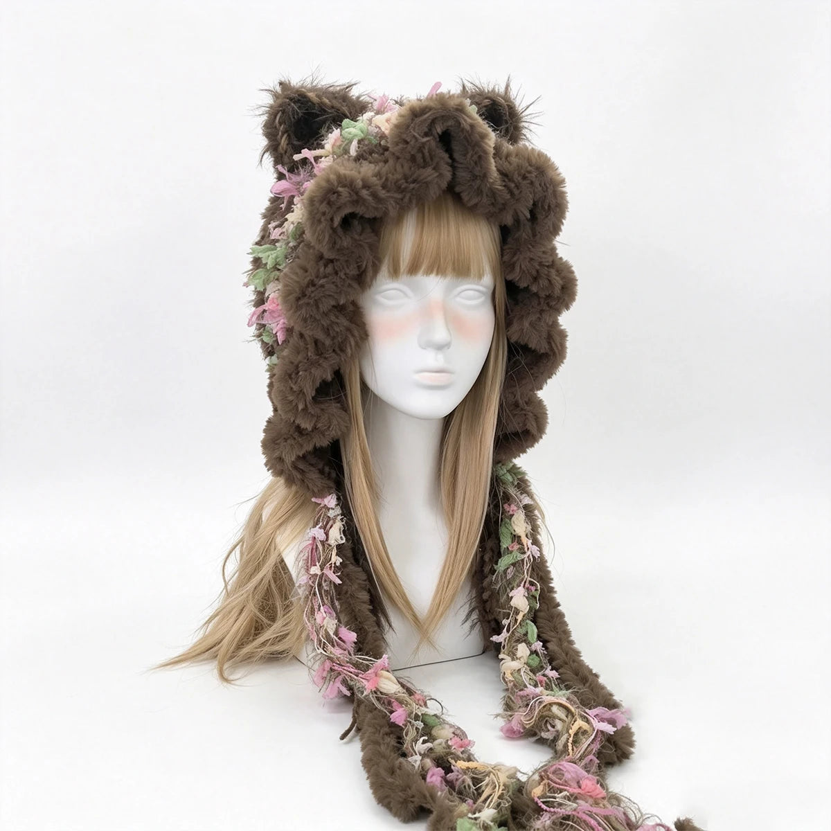 Knotwild Brown Floral Cat Ear Hood – view 2
