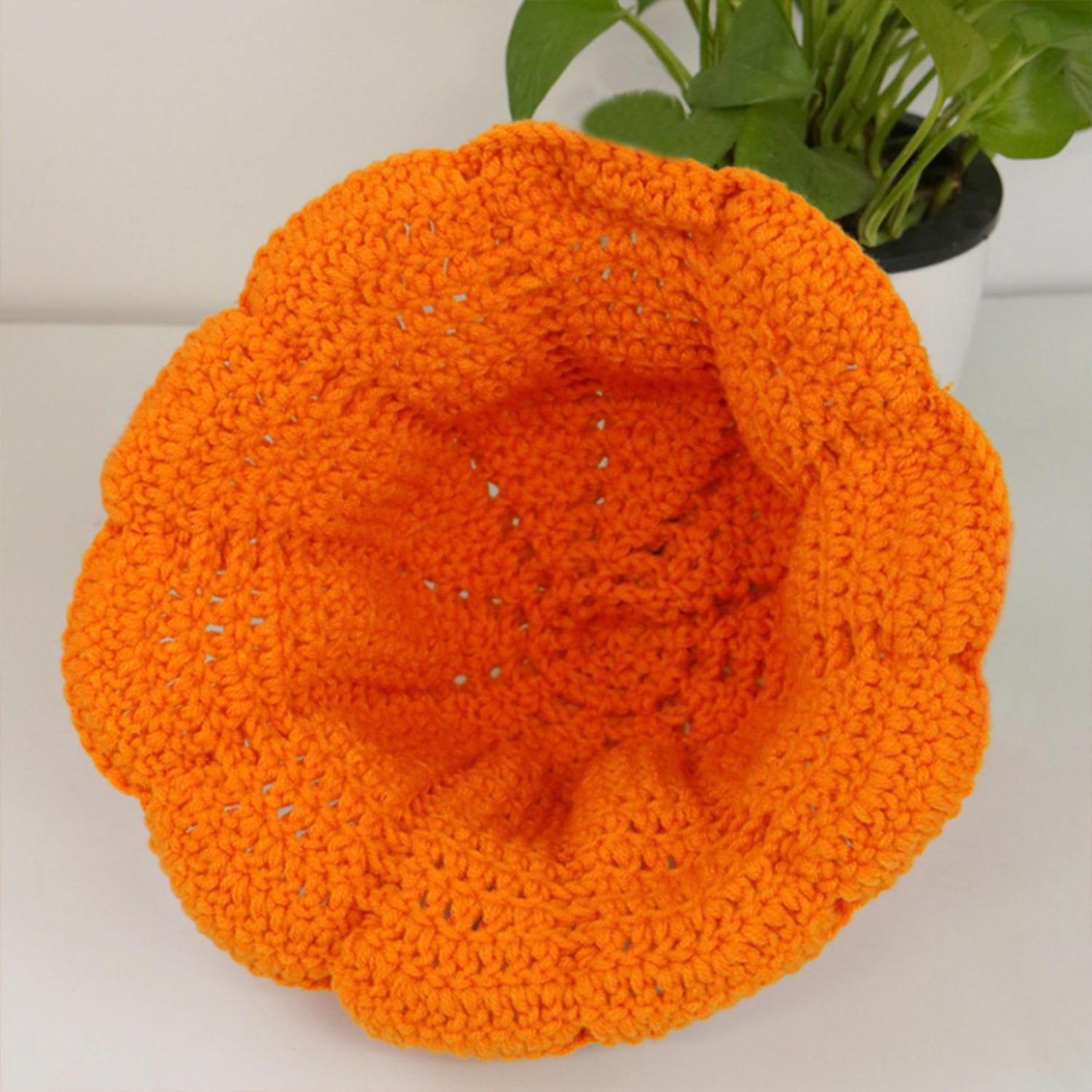 Orange Fruit Bucket Hat — Hand-Crochet Strawberry & Orange Sun Hat