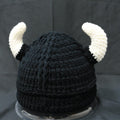 Charcoal Viking Helmet Hat — Hand-Crochet Horned Cosplay Hat