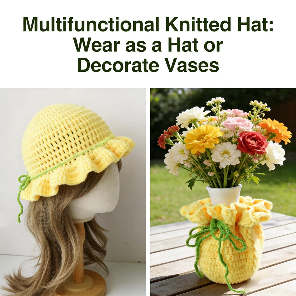 Ruffle Bucket Hat — Hand-Crochet Hat with Removable Bow