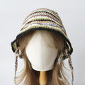 Muted Stripe Boho Bucket Hat — Retro Striped Hand-Crochet Sun Hat