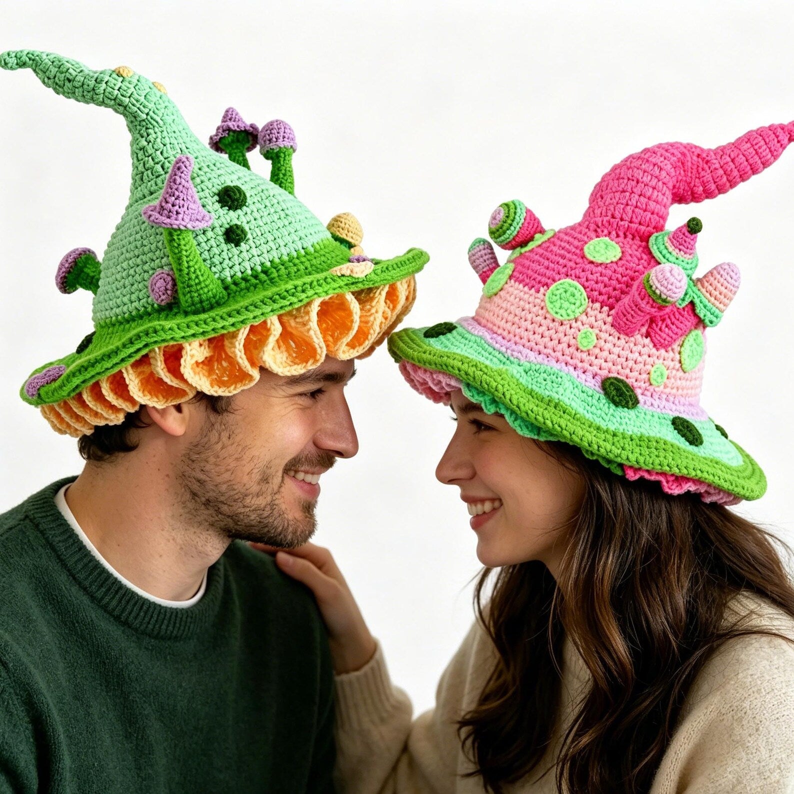 Mushroom Witch Hat — Pointed Hand-Crochet Cottagecore Hat