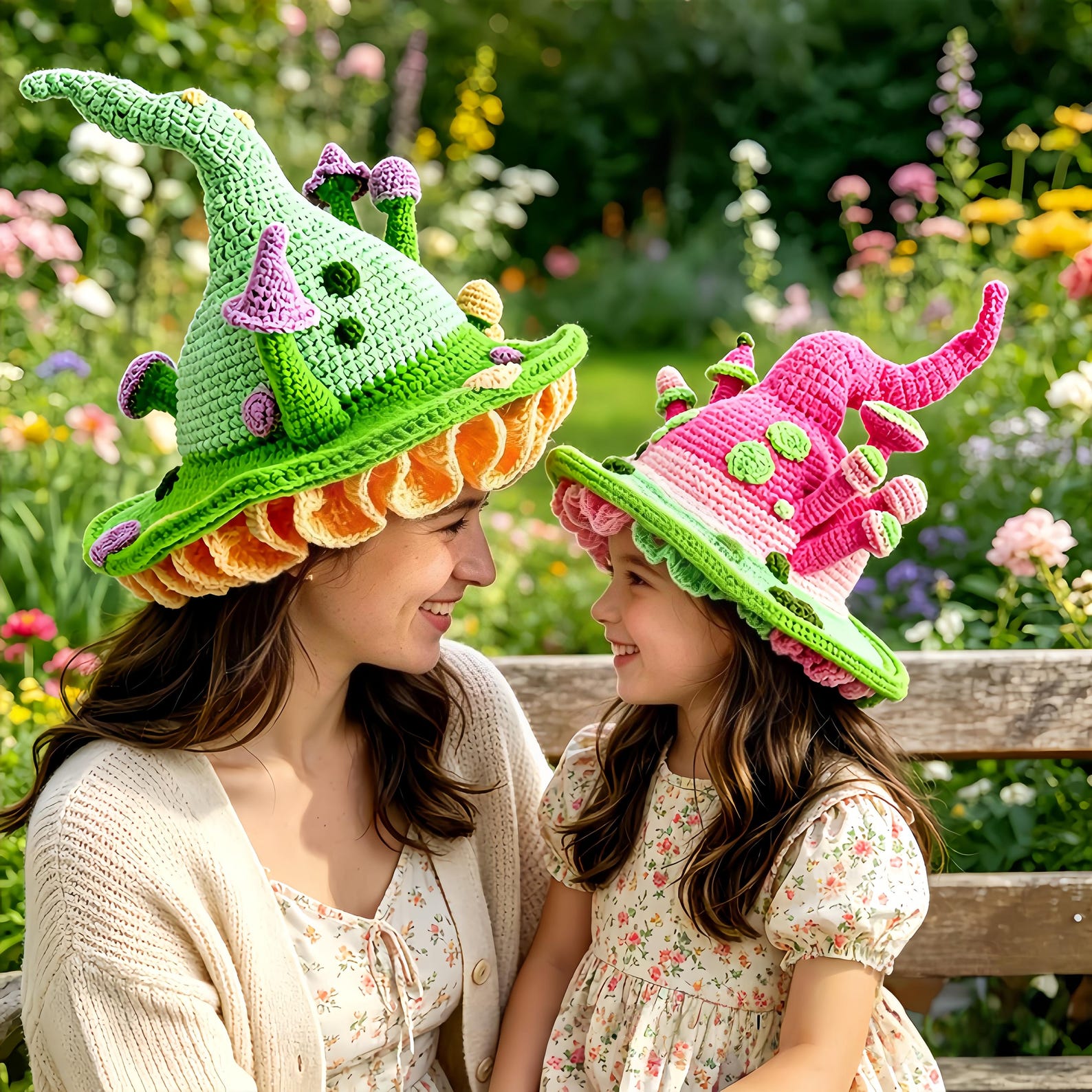 Mushroom Witch Hat — Pointed Hand-Crochet Cottagecore Hat