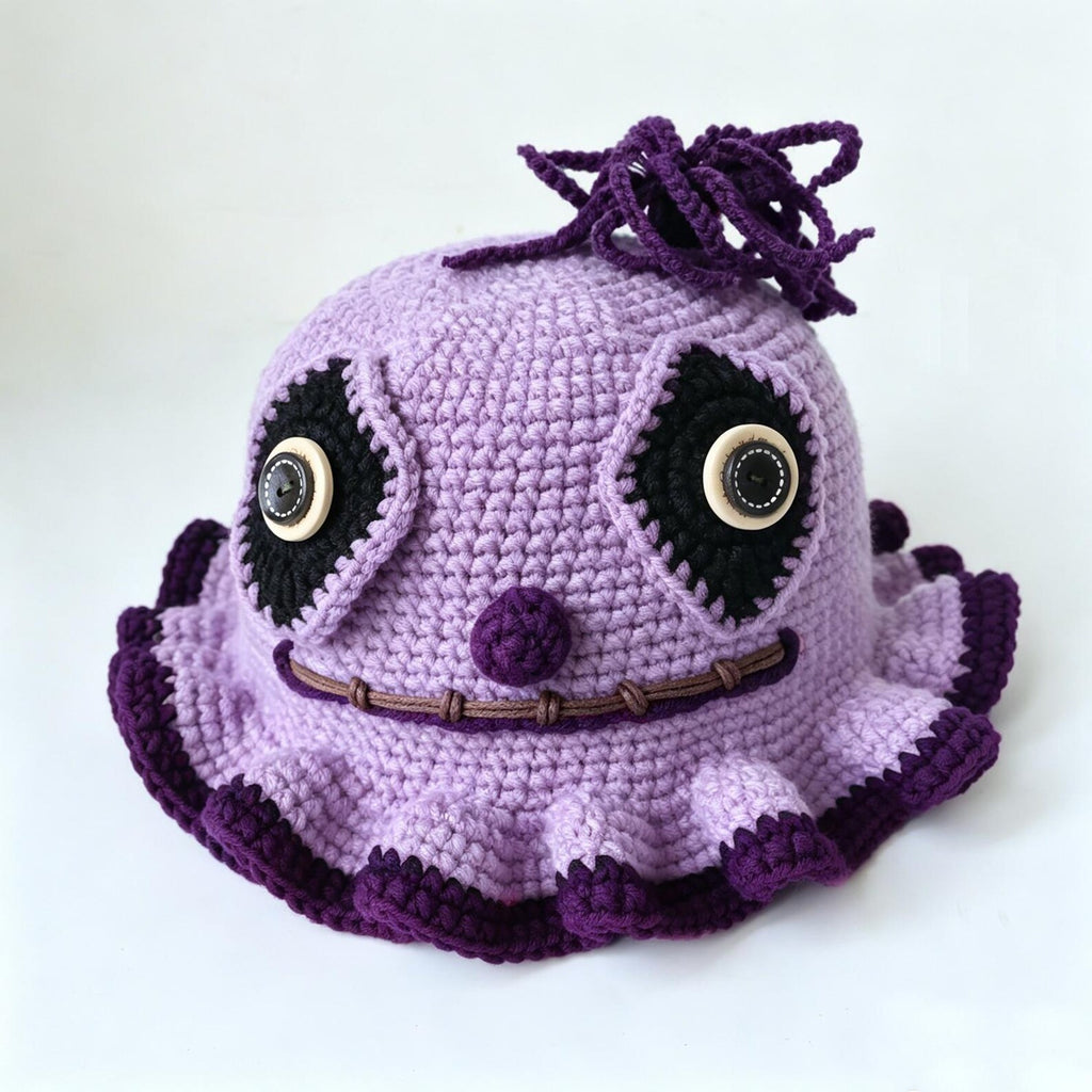 Clown Hat — Ruffle Hand-Crochet Statement Beanie