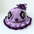 Purple Clown Hat — Ruffle Hand-Crochet Statement Beanie