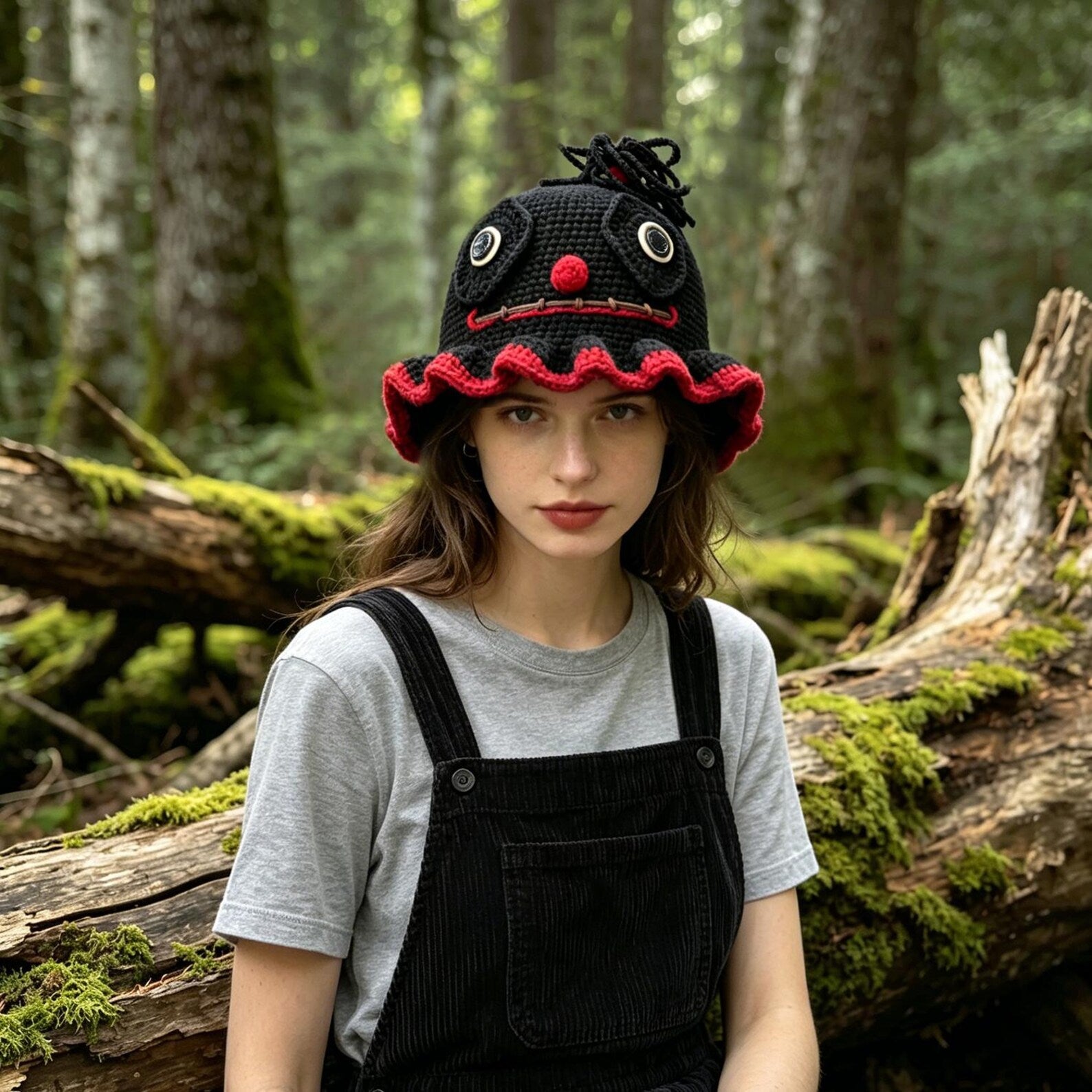 Clown Hat — Ruffle Hand-Crochet Statement Beanie