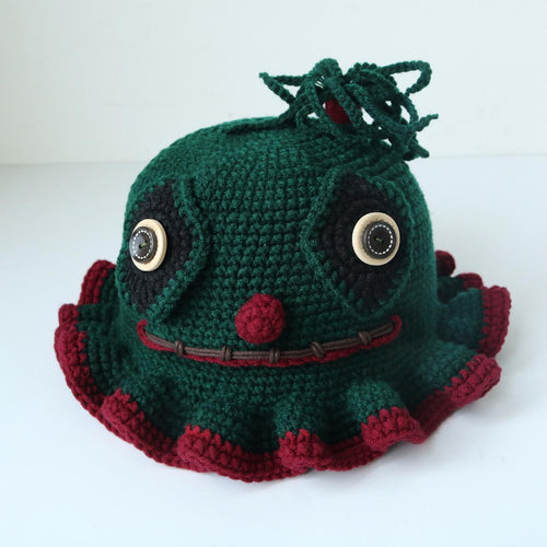 Clown Hat — Ruffle Hand-Crochet Statement Beanie