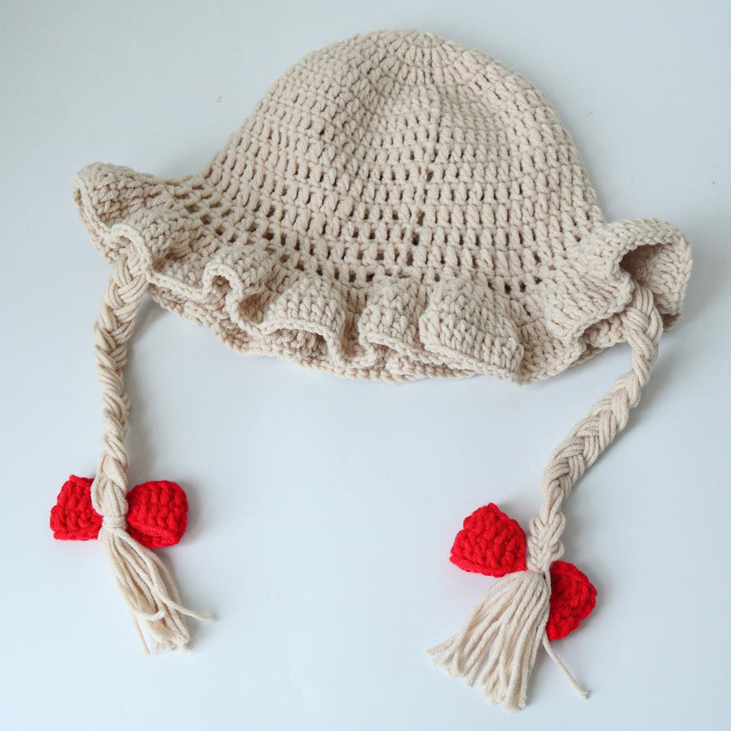 Mushroom Sprite Bucket Hat — Ruffled Hand-Crochet Forest Hat