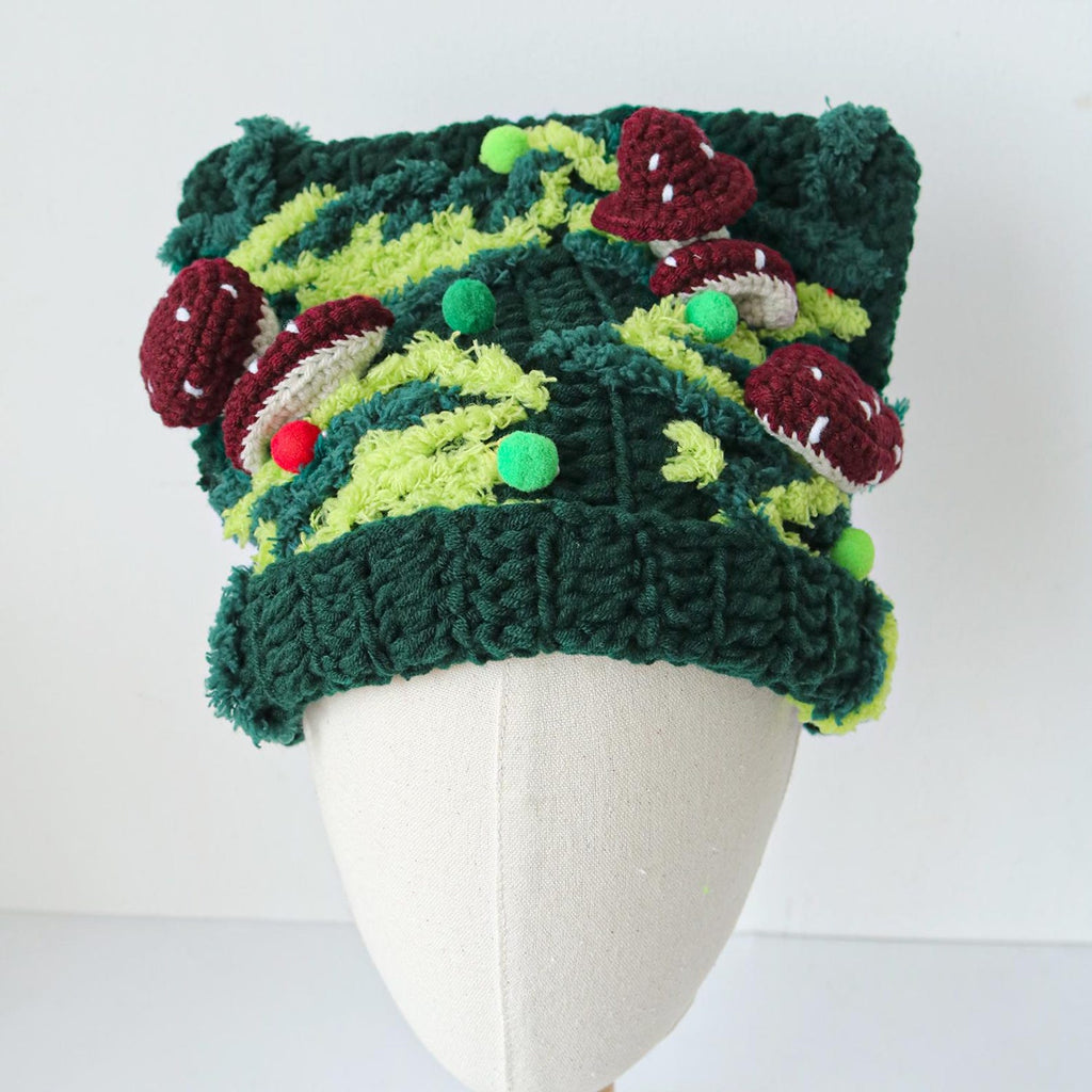 Mushroom Beanie — Chunky Woodland Hand-Crochet Hat