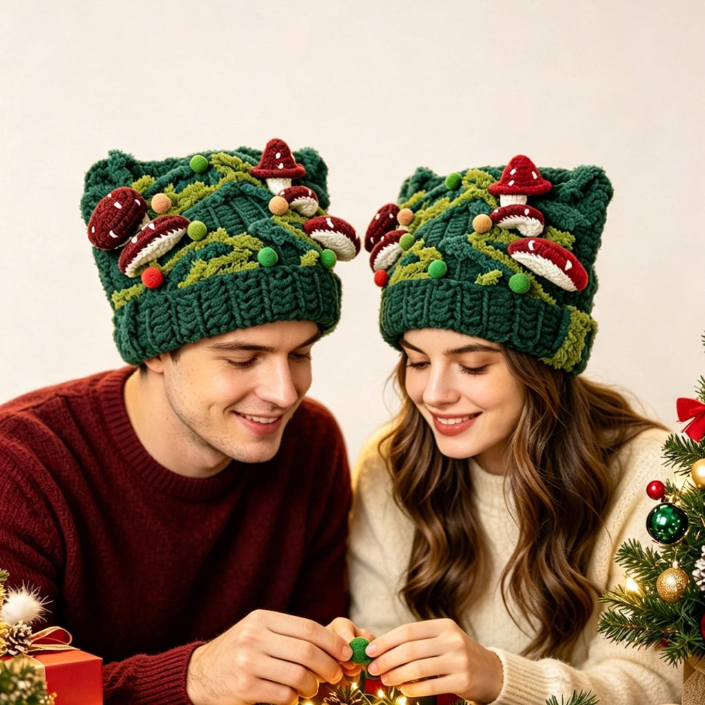 Mushroom Beanie — Chunky Woodland Hand-Crochet Hat