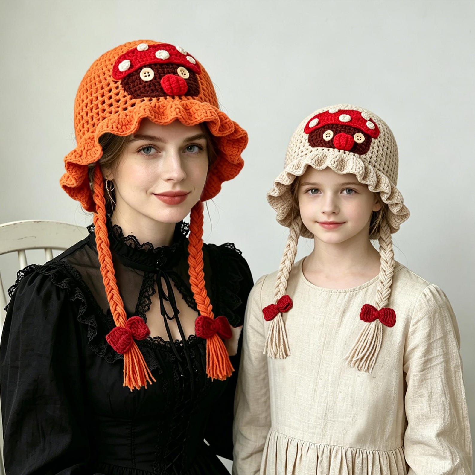 Mushroom Sprite Bucket Hat — Ruffled Hand-Crochet Forest Hat