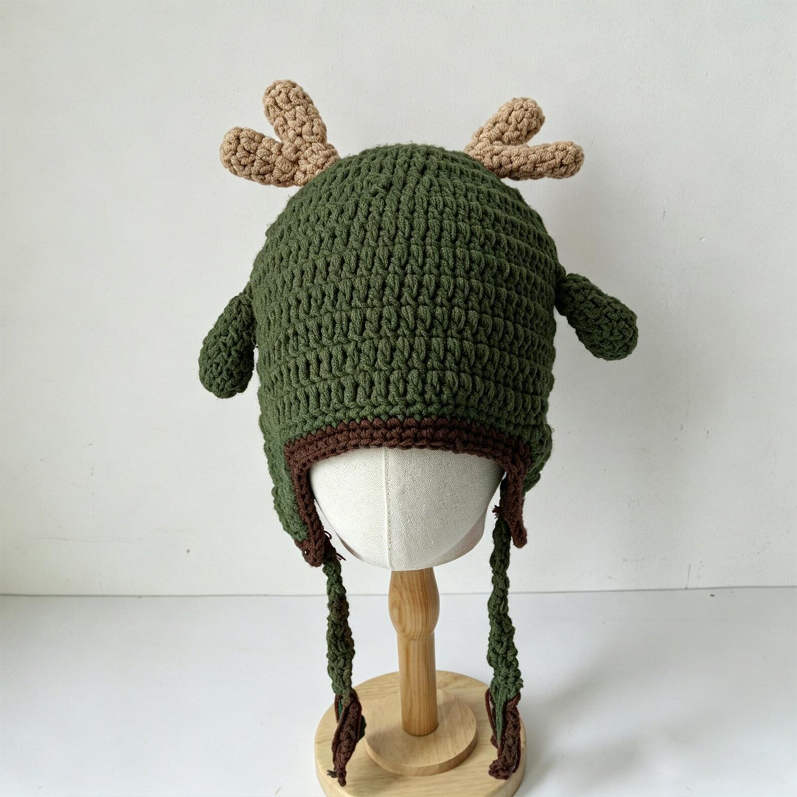 Reindeer Earflap Beanie — Hand-Crochet Family Matching Hat